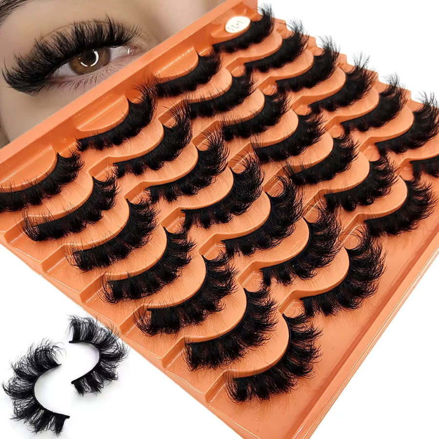 AMSDCN Künstliche Wimpern, Black, 14 Paar, Natürlich, Unisex - Bild 2