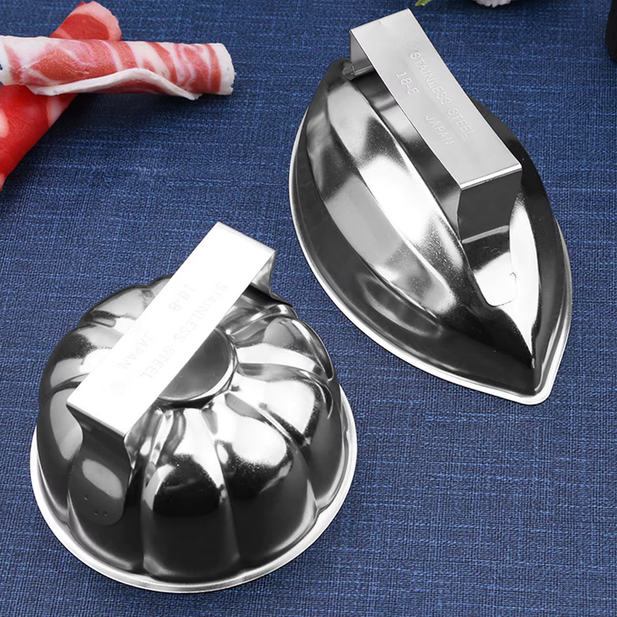 Willstar Omurice-Form aus Edelstahl in Silber, ovale Reisform für Sushi und DIY-Gerichte, B/T/H: 16,5 x 7,5 x 1,5 cm - Bild 3