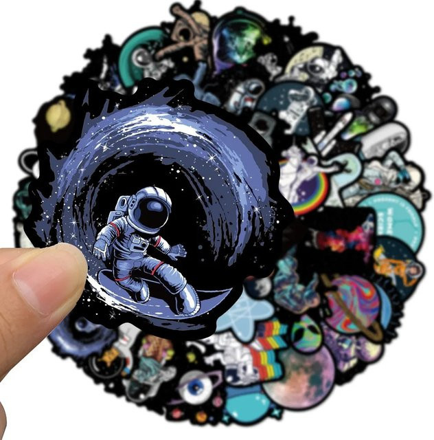 Kpustyle Cartoon Astronaut Wasserdichte Graffiti Aufkleber in Multicolour für Laptop, Telefon und Skateboard - Bild 1