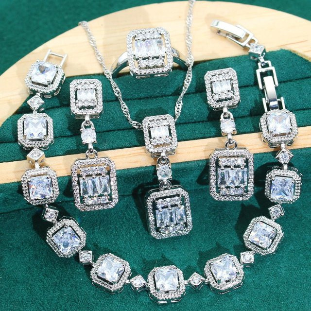 YIRAN Jewelry Schmuckset, Kupfer, Silber, Zirkonia, Kristall, Damen - Bild 1