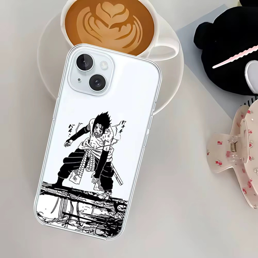 Transparente Anime Sasuke Uchiha Handyhülle für dein iPhone 11 bis iPhone 17 Pro Max - Bild 2