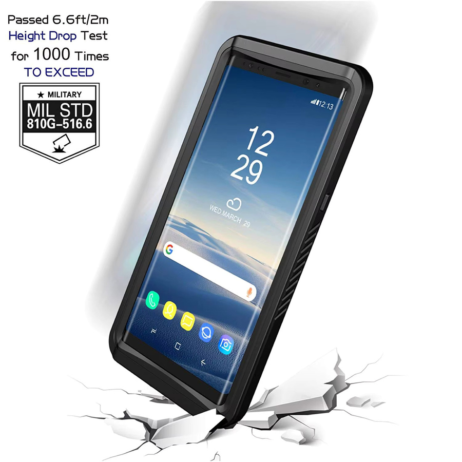 Wasserdichte Handyhülle für Samsung Galaxy S26 S25 S23 S22 S21 Ultra S20 S10 S9 Plus mit Displayschutz und Schwimmriemen in Schwarz - Bild 2