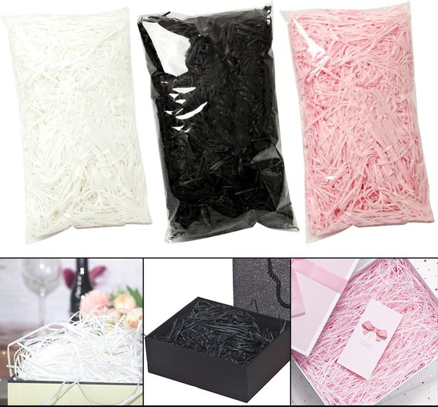 TMZ Bastpapier als Crinkle-Konfetti für DIY-Geschenkboxen und Korbfüllungen, Farben: Rosa, Weiß, Schwarz, Gewicht: 20 g, 40 g, 60 g - Bild 1