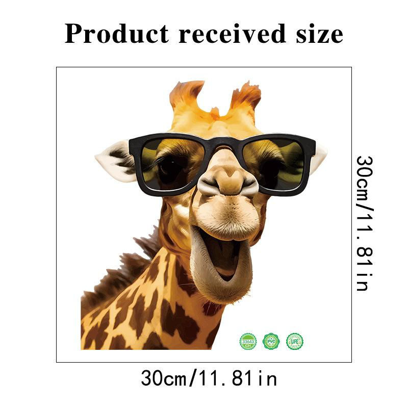 Selbstklebender Giraffe Wandaufkleber aus PVC für Kinderzimmer und Glasfenster von xianyi01, Breite: 30 cm, Höhe: 30 cm - Bild 5