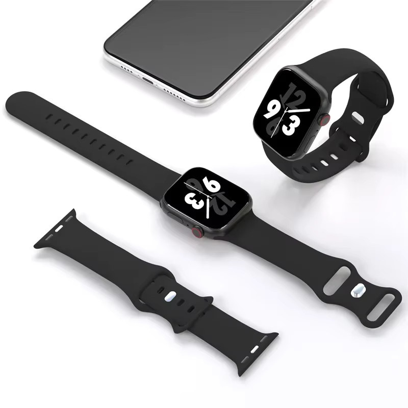 Uhrenarmband Silikon, Schwarz, Unisex - Bild 3