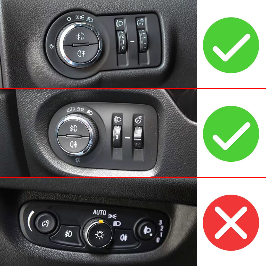 Beinuli Scheinwerfer Schalter Dekoration Ring Trim Abdeckung für Opel Corsa E, F, Insignia A, Mokka, Astra J, K, Zafira C, GTC, OPC und Adam sowie Meriva - Bild 2
