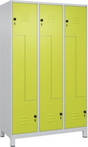 C+P Z-Spind Classic PLUS mit 6 Fächern, Füße, Sicherheits-Drehriegel, Grau/Grün, H x B x T: 195 x 120 x 50 cm - Bild 1