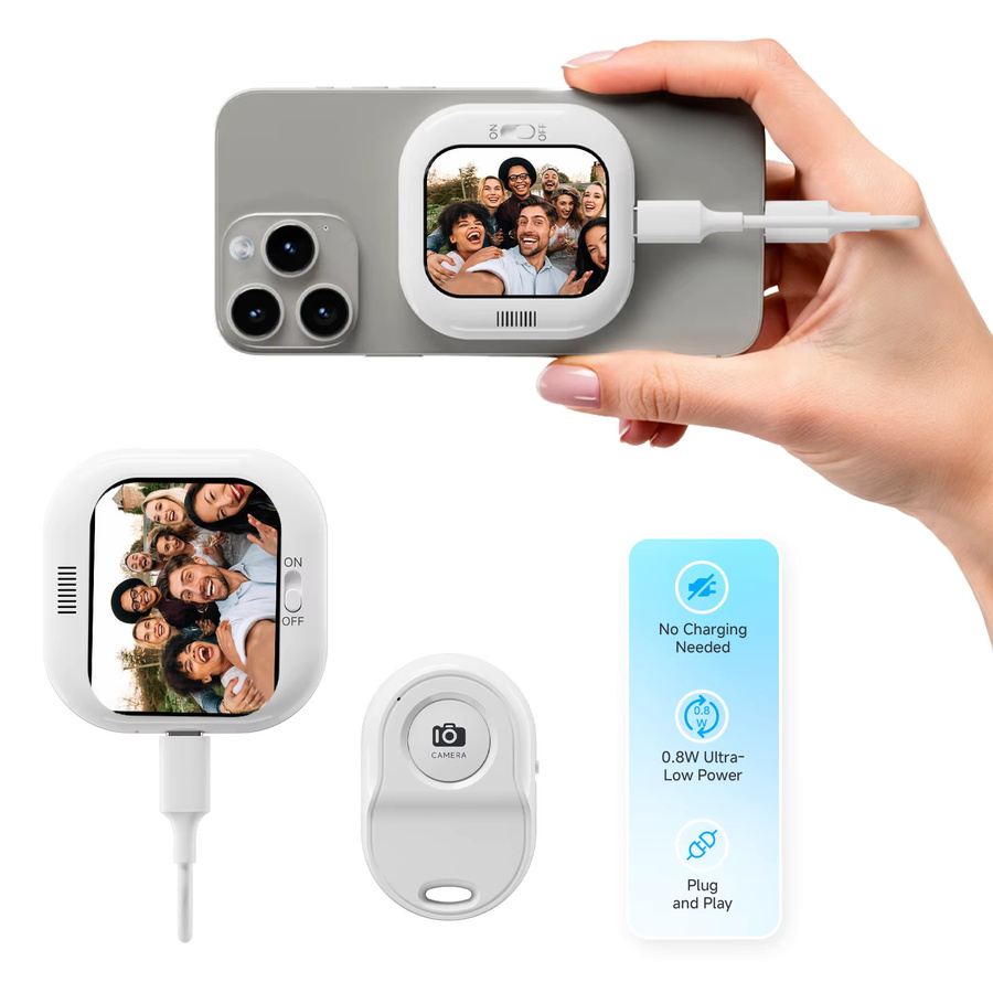 HONGTOP H1 Magnetischer Selfie Monitor für Handy und Vlog in Weiß - Bild 2