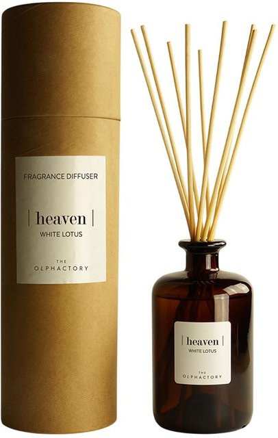 The Olphactory Heaven White Lotus Aroma-Raumduft-Diffusor mit Duftstäbchen, Weiß und Braun, 500 ml - Bild 1