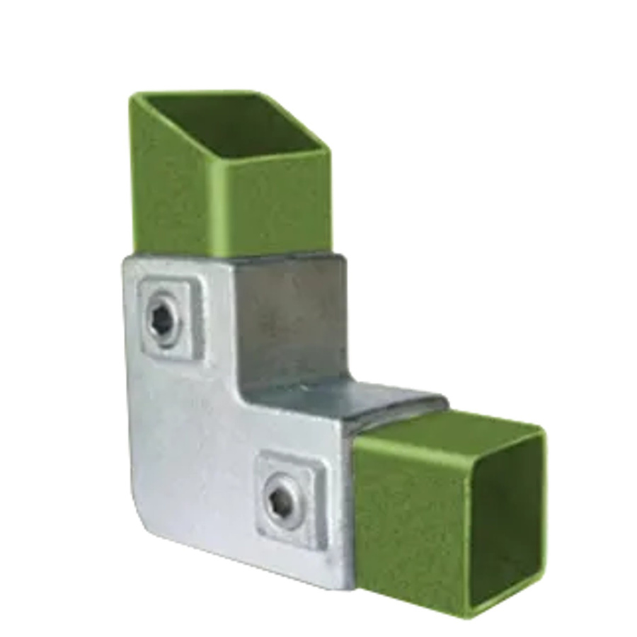 FeNau Rohrverbinder Vierkantrohr Bogen 90 Grad aus verzinktem Stahl, Farbe: Silber, quadratisch 25 x 25 mm - Bild 2