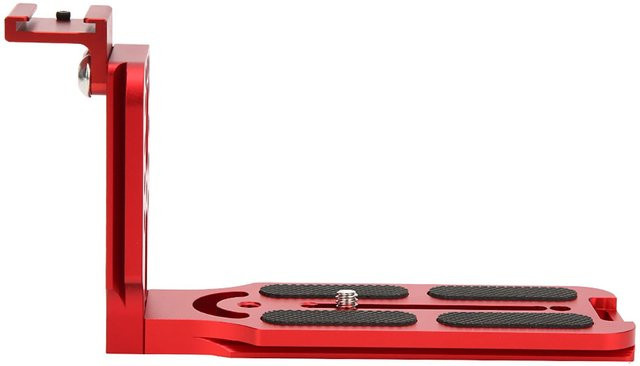 CosyHome Universelle L-förmige Metall-Schnellwechselplatte mit Blitzschuhhalterung für hydraulische Kugelkopf SLR-Kameras, Farbe: Rot - Bild 1