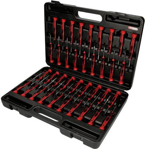 KS Tools Feinmechanik-Schraubendreher-Satz, 37-teilig, rot - Bild 1