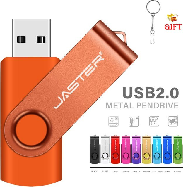 JASTER Business USB-Stick mit 128GB Speicher in Orange, drehbarer USB-A Flash Drive aus Kunststoff - Bild 1