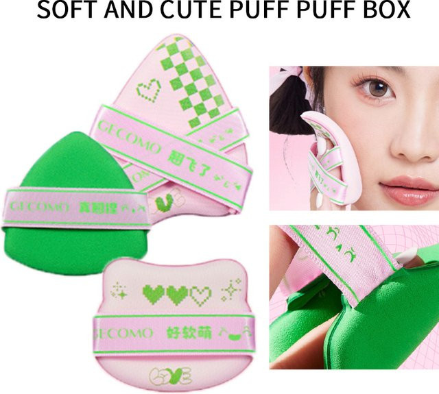 GECOMO Puderquasten-Set mit gebogenem Kopf, Rosa, Unisex - Bild 1