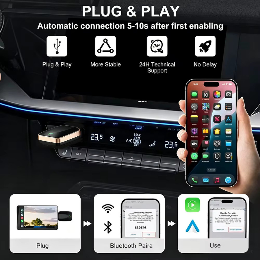 Kabelloser CarPlay und Android Auto Adapter Smart Mini Box Plug-and-Play für Nissan - Bild 4