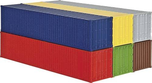 Kibri 40' Container, 6-teiliges Set, Spur H0, 1:87 - Bild 1