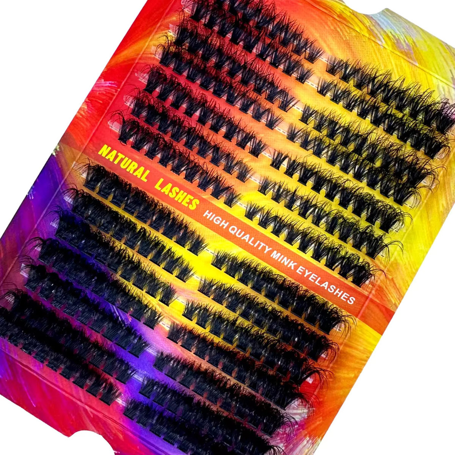 AMSDCN Wimperncluster, 14 Reihen, dickes Volumen, Unisex - Bild 4