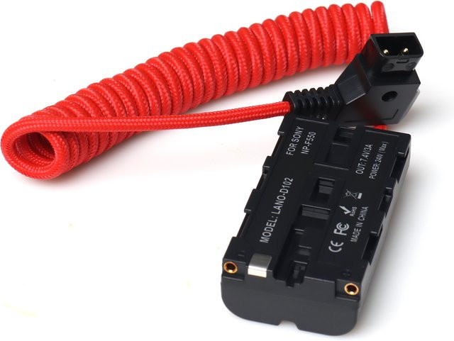 Lano D-Tap auf DC-Koppler Dummy-Akku mit Nylonkabel für Sony NP-F550 - Bild 1