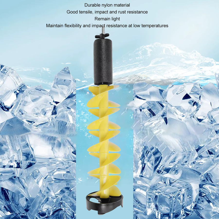 WALFRONT Elektrische Eisbohrmaschine Gelb, Kabellose Eis-Schnecke aus Nylon und Kunststoff mit Akku zum Angeln - Bild 2