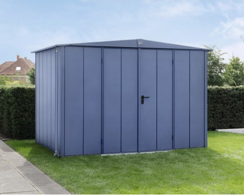 Ecostar Gerätehaus Elegant-S aus verzinktem Metall in Blau mit Doppeldoor und Giebeldach, B/H/T: 302,8 x 219,4 x 238 cm - Bild 1