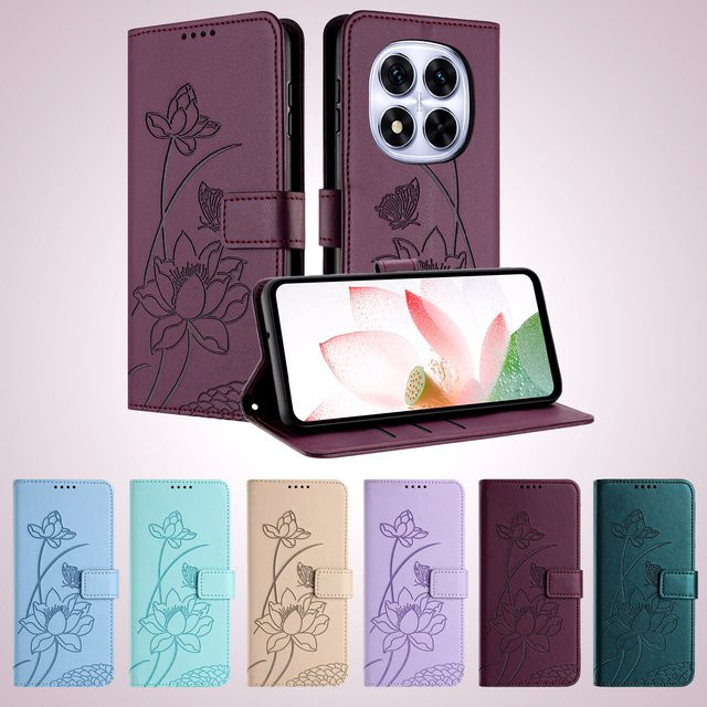 Leder Handyhülle mit Blumenmuster für Xiaomi Redmi Note Serie in Grün oder Lila - Bild 1