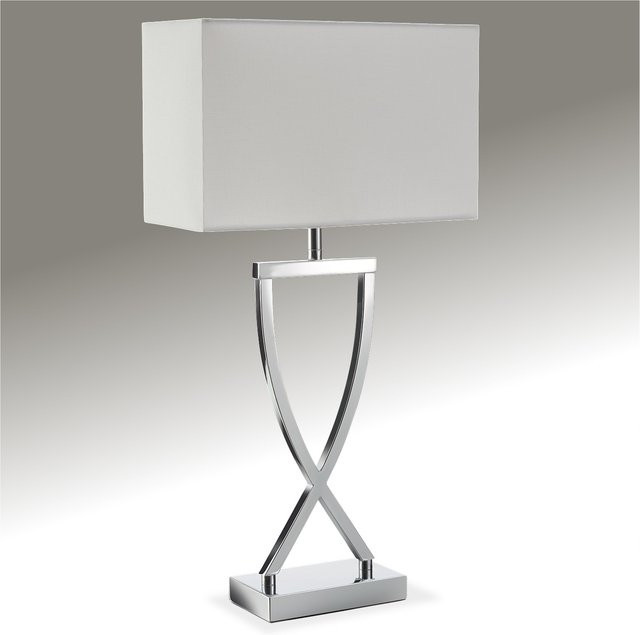 tectake Tischleuchte Avina in Chromfarben mit modernem Design und beschichtetem Eisengestell, B/T/H: 27 x 12 x 51,5 cm - Bild 1