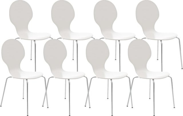 CLP Stapelstuhl Diego Konferenzstuhl mit Holzsitz und Metallgestell, 8er Set - Bild 1