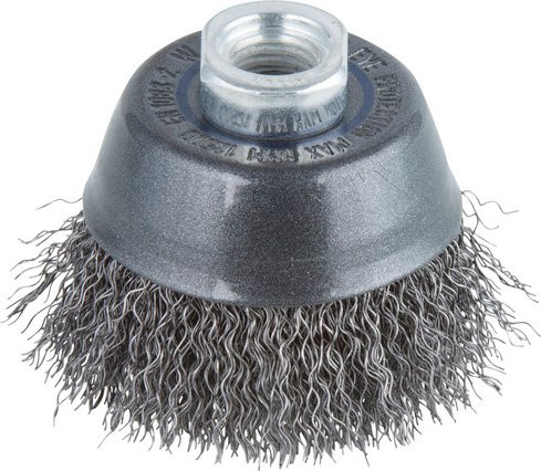 Wolfcraft Topf-Drahtbürste für Winkelschleifer aus Stahl, Durchmesser: 60 mm, silberfarben - Bild 1