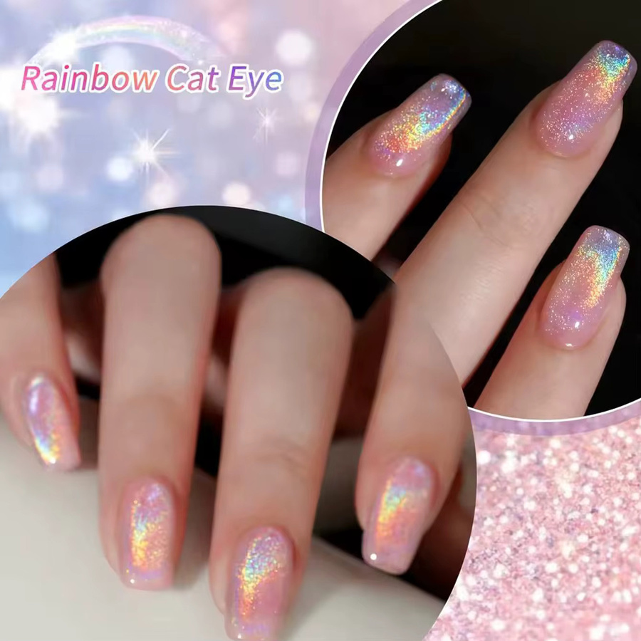 MIANEL NAIL Magnetischer Gel-Nagellack, rosa Regenbogen-Katzenauge, 10 ml, Damen - Bild 4