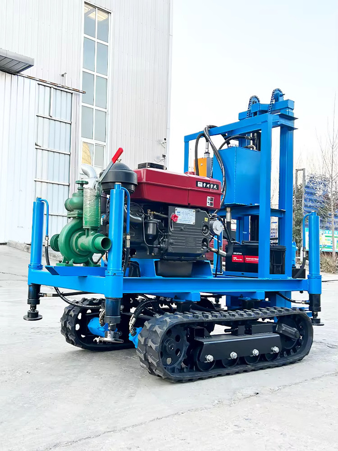 Relied Dieselbetriebene Raupen-Tiefbrunnenbohrmaschine mit Schlammpumpe für 100–200 m Tiefe in Blau - Bild 4