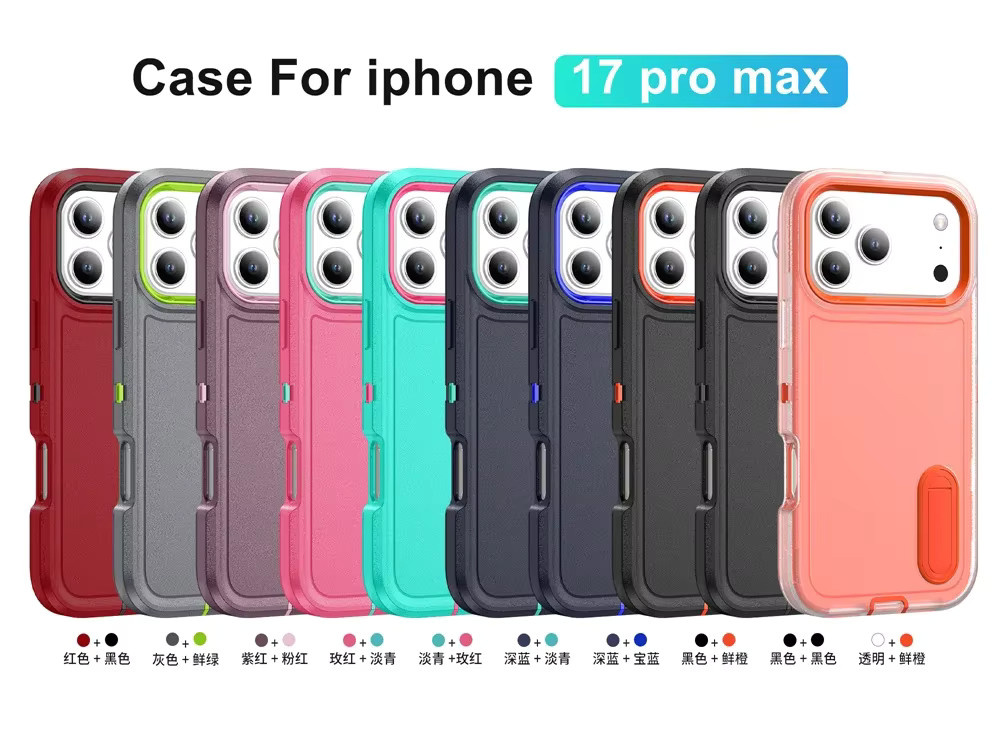 Stoßfeste Handyhülle mit Ständer von szHAIyu für iPhone 17 Air 16E 15 14 Plus 13 12 11 Pro Max in Mint-Rose - Bild 6