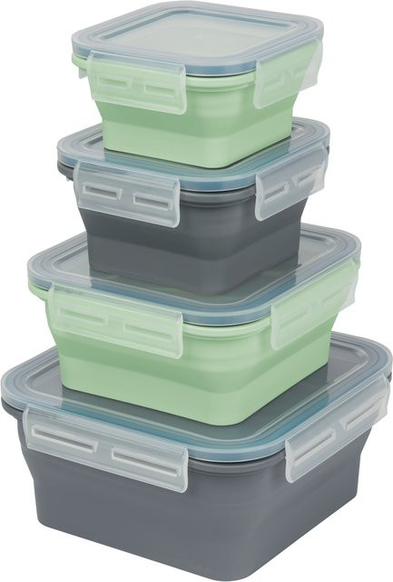 SILVERCREST Frischhaltedosen aus Silikon faltbar quadratisch mit Snap-Lid - Bild 1