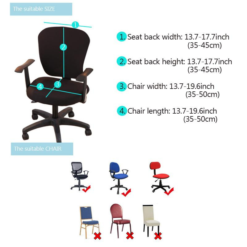 S-EMIGA Wasserdichter Bürostuhlbezug aus weichem PU-Leder in Schwarz, Universal Schonbezug für Schreibtischstühle und Computerstühle - Bild 5