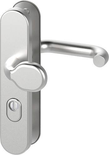BASI Schutzbeschlag SB 7500 ES1 Wechsel-Garnitur aus Edelstahl in Silber, B/H: 270 x 140 mm, Türstärke: 38 - 58 mm - Bild 1