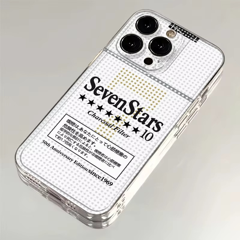 Potdemiel Handyhülle mit Sieben Sterne Design für iPhone 16 15 14 13 12 11 Pro Max Plus X XR XS transparent mit weicher TPU-Rückseite - Bild 5