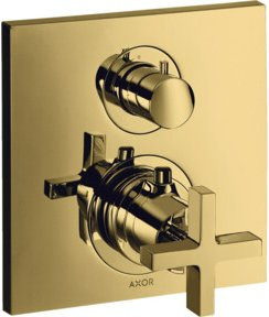 Hansgrohe Axor Citterio UP-THM Fertigmontageset mit Thermostat und Sicherheitsstopp, Zwei-Griff-Armatur, Goldoptik - Bild 1