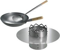 Moesta WOK'N BBQ Komplettpaket für 67cm Kugelgrill in Silber aus Edelstahl und Holz - Bild 1