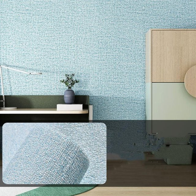 Home with love 3D Selbstklebende Tapete mit Leinenstruktur in Blau, wasserdicht und dekorativ, B: 50 cm, L: 10 m - Bild 1