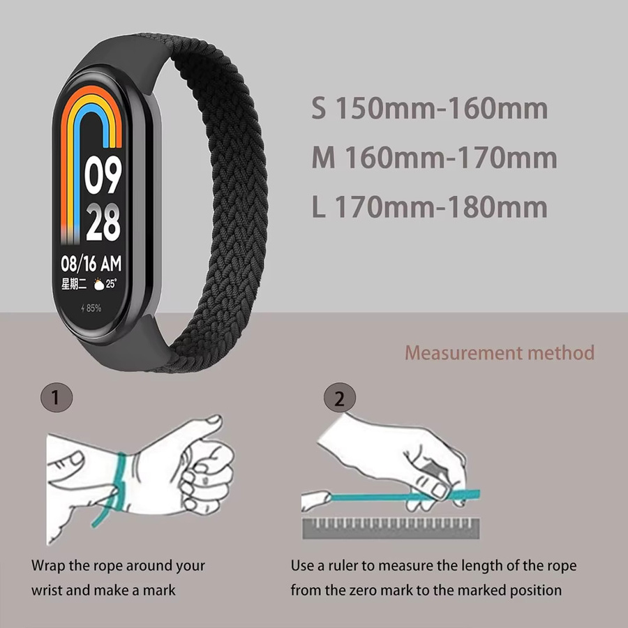 Xiaomi Uhrenarmband, Textil, Schwarz, Unisex, Mi Band 9 8 - Bild 3
