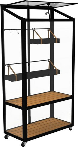 Juliana Urban City Greenhouse Gewächshaus aus Aluminium und Sicherheitsglas in Anthrazit, B: 80 cm, T: 40 cm, H: 60,3 cm - Bild 3
