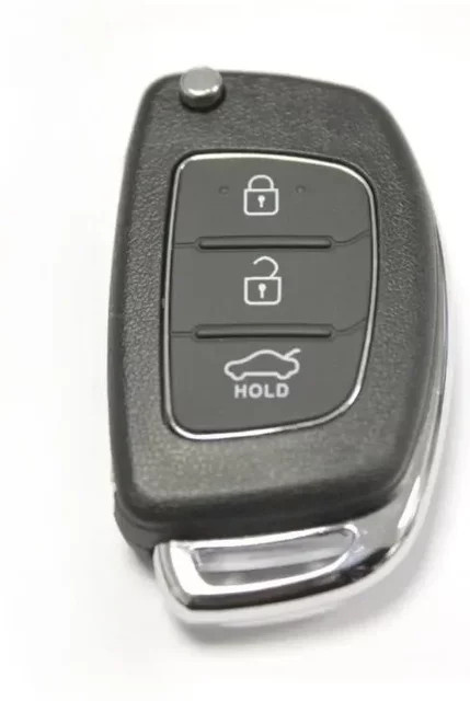 Schlüsselhülle für Hyundai I10 I20 I40 IX35 Santa Fe Fernbedienung Fob RFC 3 Tasten Flip Schlüssel Case in Schwarz - Bild 1