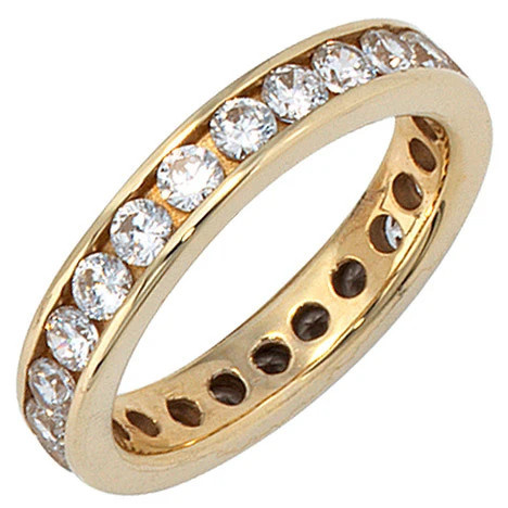Colfem Ring 333 Gelbgold, Zirkonia, Damen, Ringgröße 56 - Bild 1