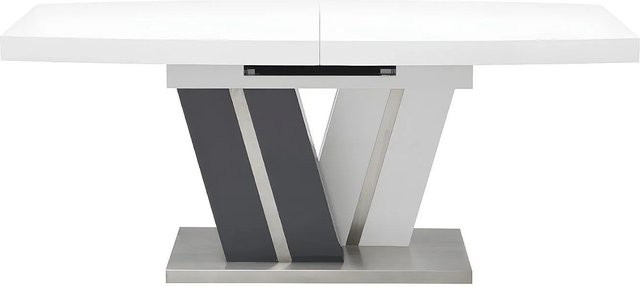 Vente-unique Esstisch Noami aus MDF, ausziehbar, Anthrazitgrau und Weiß - Bild 1