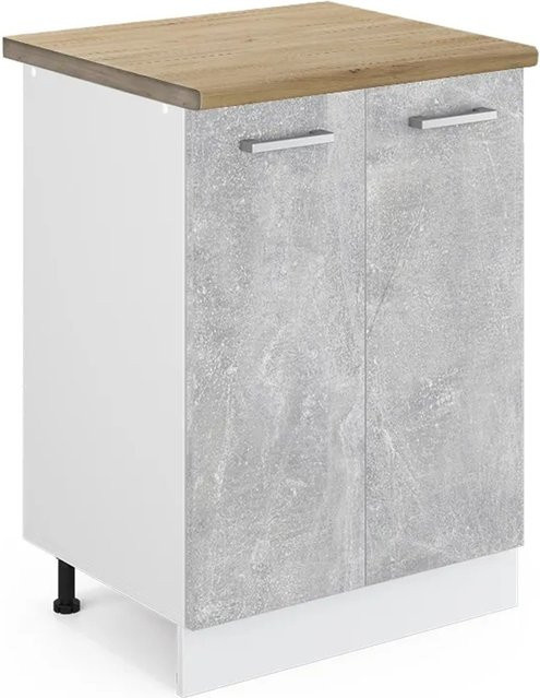 Vicco Küchenunterschrank R-Line Küchenkommode in Weiß und Eiche, B/T/H: 60 x 60 x 81,6 cm - Bild 1