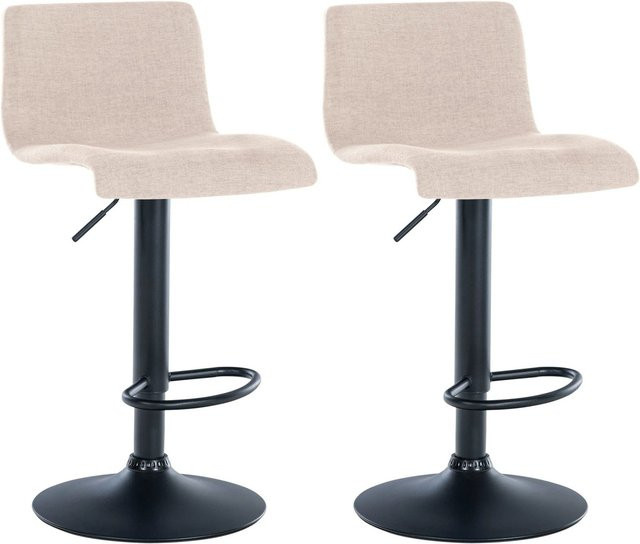 DELUKE 2er Set Barhocker GEBEL in Creme, höhenverstellbare Barstühle mit Lehne und 360 Grad Drehsitz, B/T/H: 39 x 36 x 84 cm - Bild 1