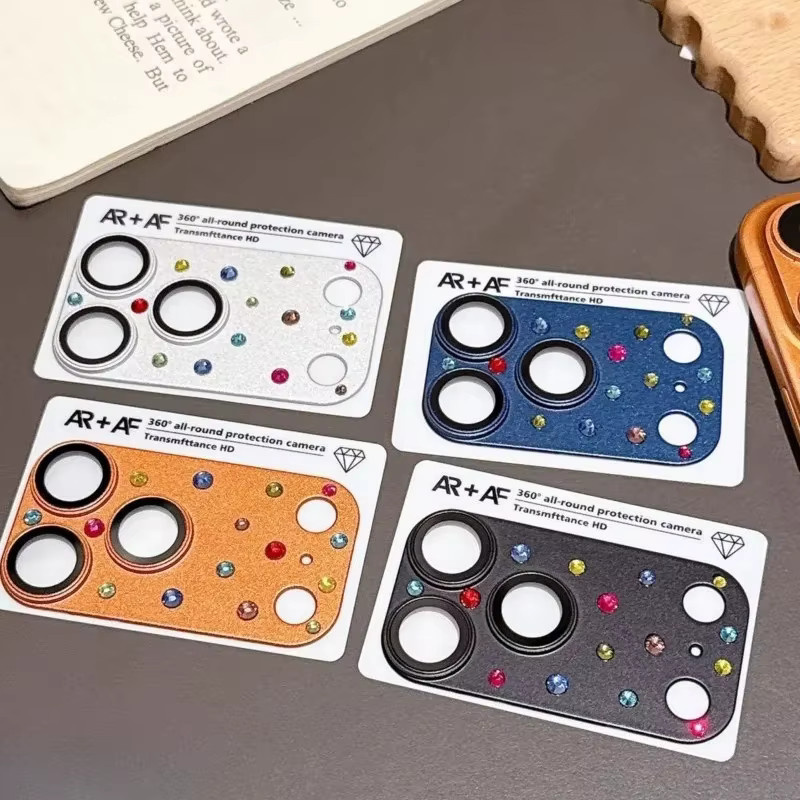 Glitzer Strass Metall Kameralinsenschutz für Apple iPhone 17 Pro Max und iPhone 17 Pro in Transparent - Bild 4