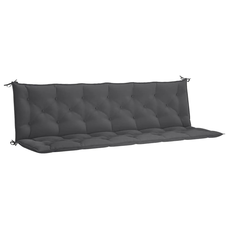 vidaXL Gartenbank-Auflage aus Oxford-Gewebe in Anthrazit, B/T: 200 x 50 cm und 50 x 7 cm, wasserabweisend und atmungsaktiv - Bild 2
