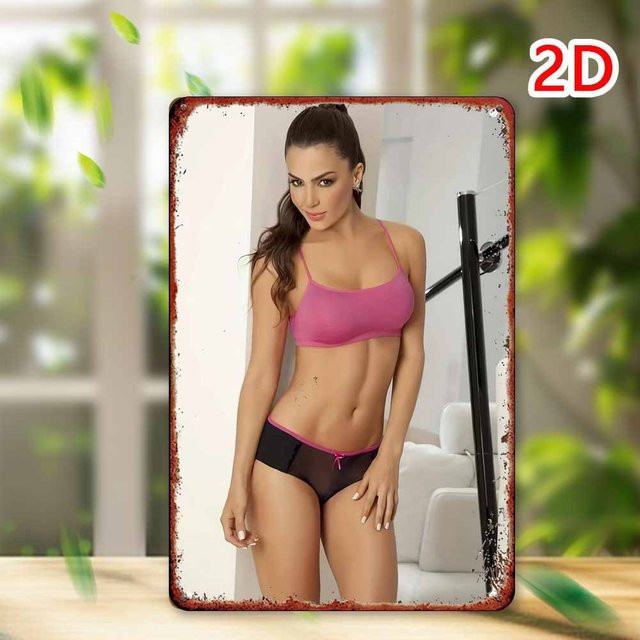 CIFBUY Metall-Blechschild in Pink und Schwarz als Vintage Wanddekoration, Rechteckig, Breite: 30 cm, Höhe: 20 cm, Tiefe: 1 cm - Bild 1