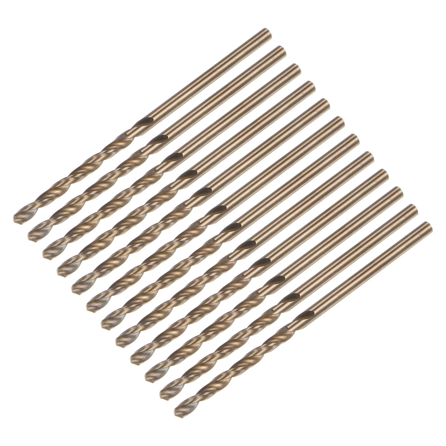 UXCELL Spiralbohrer Set aus Titanbeschichtetem HSS mit Split-Point für Edelstahl, Metall und Holz, Gold, 12 Stück - Bild 1