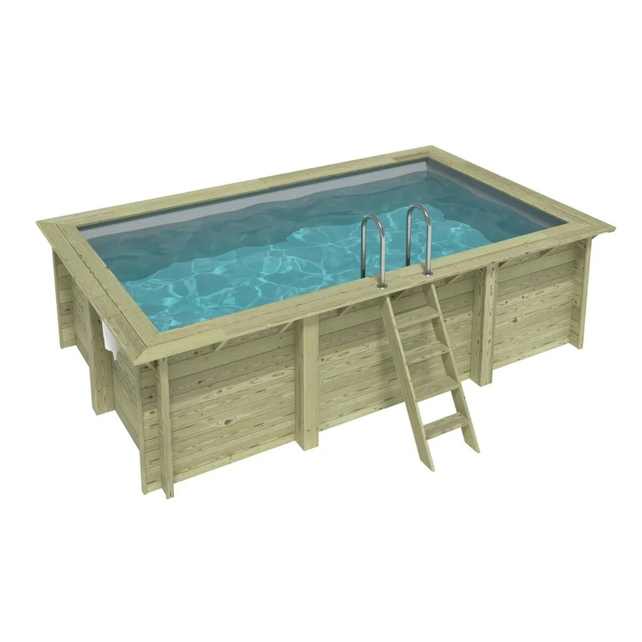 ALTANKA Holzpool Aqua rechteckig in Grau mit am Beton verschraubten Stützen B: 465 cm, T: 285 cm, H: 124 cm - Bild 2